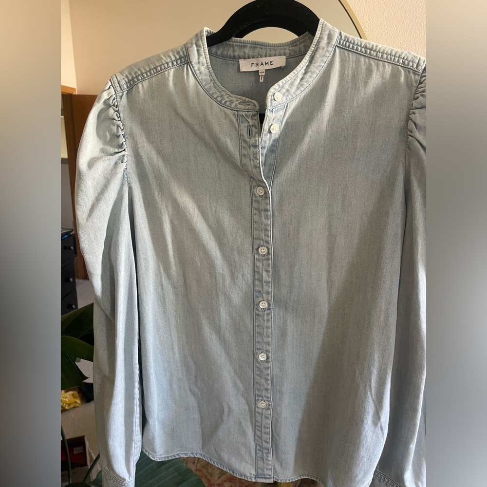 Frame Light Blue Button-Up Shirt